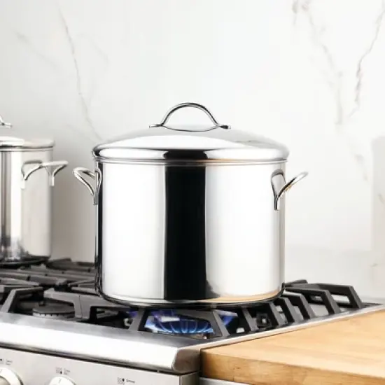 Farberware Classic Series 16qt Stainless Steel Induction Large Stockpot with Lid Silver image {1}