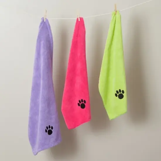Dii Raspberry Sorbet - Embroidered Paw Small Pet Towel Set/3 image {4}