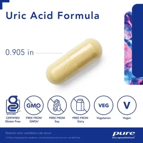 Pure Encapsulations - Uric Acid Formula - Hypoallergenic - with Vitamins and Herbal Extracts to Support Healthy Uric Acid Metabolism - 120 Capsules image {2}