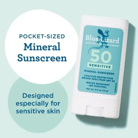 Blue Lizard Sensitive Mineral Sunscreen Stick - SPF 50+ - 0.5 oz image {4}