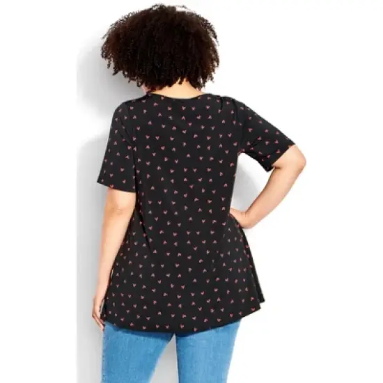 Women's Plus Size Luv Pleat Front Tunic - black | EVANS image {1}