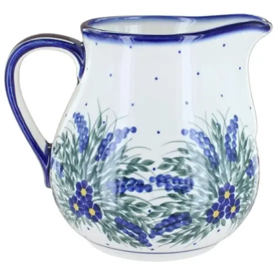 Blue Rose Polish Pottery 7C WR Unikat Pitcher image {2}