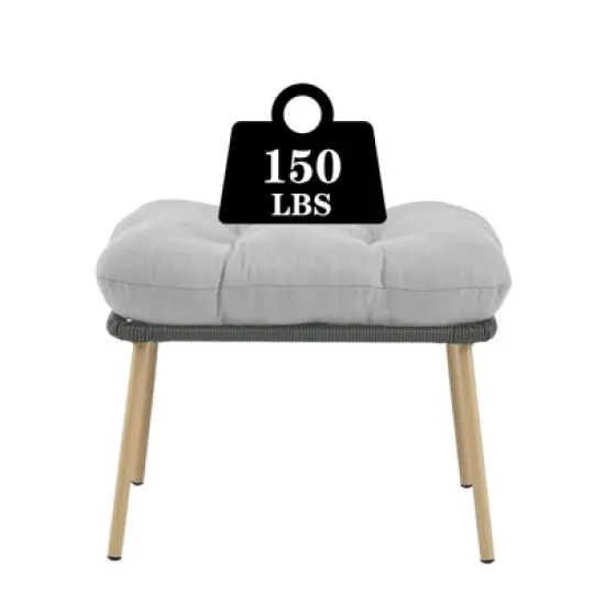 Gymojoy  Outdoor Egg Chair Ottoman Set of 2 Indoor Outdoor Footrest for Living Room Bedroom Patio image {2}