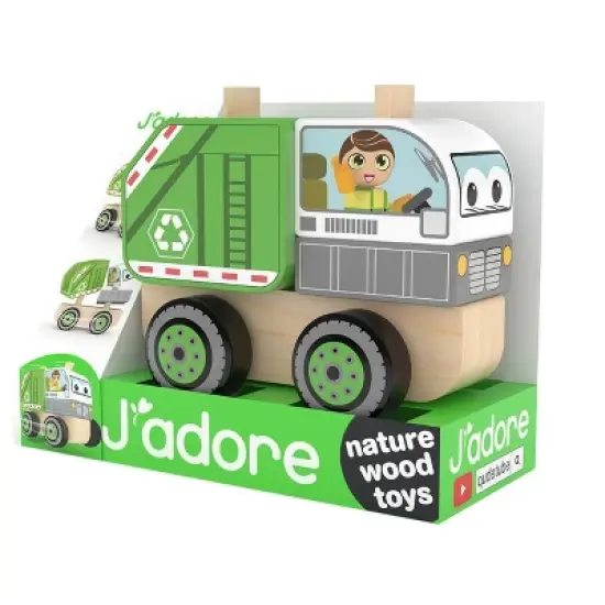 J&rsquo;adore Garbage Truck Wooden Stacking Toy image {1}
