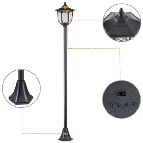 C Cattleya 1-Light Dusk to Dawn LED Outdoor Solar Post Light image {2}