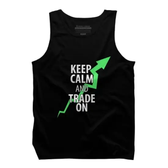 Men's Design By Humans Keep Calm And Trade On By MadderTees Tank Top image {2}