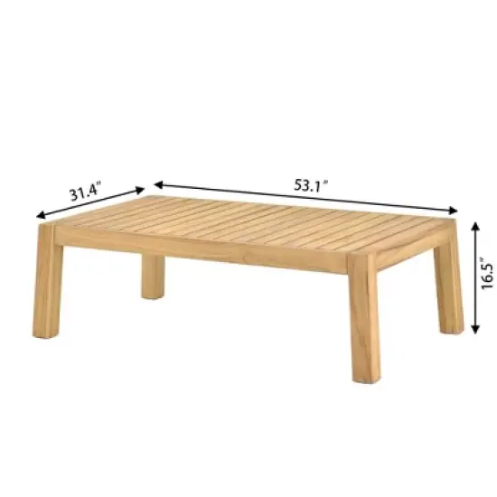 Decksplore 4 Person Patio Teak Conversation Sets with Cushions, Outdoor Casual Set for Famliy, Meeting,Office image {3}