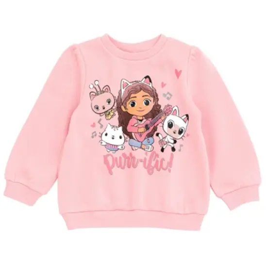 Dreamworks Gabby's Dollhouse Pandy Paws Cakey Cat Kitty Fairy Girls Fleece Sweatshirt and Pants Set Toddler to Big Kid  image {1}