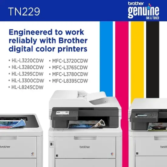 Brother TN229 Cyan Standard Yield Toner Cartridge (TN229C) print up to 1200 pages image {2}