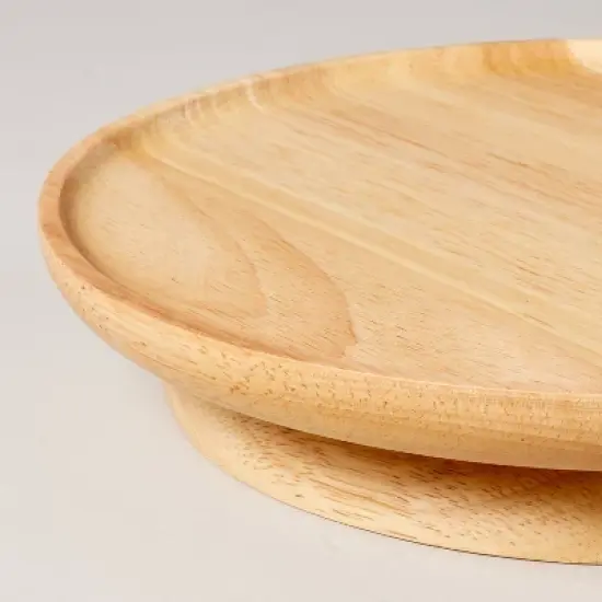 Wooden Pedestal Lazy Susan Natural - Hearth & Hand&trade; with Magnolia image {2}