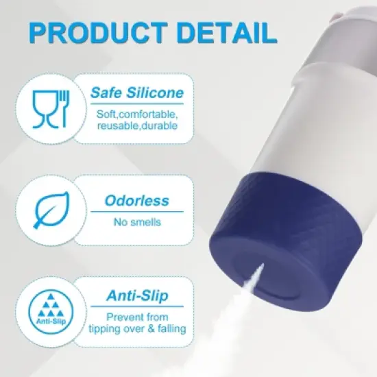 Unique Bargains Silicone Anti-Slip Protective Reusable Water Bottle Boot 2 Pcs image {2}