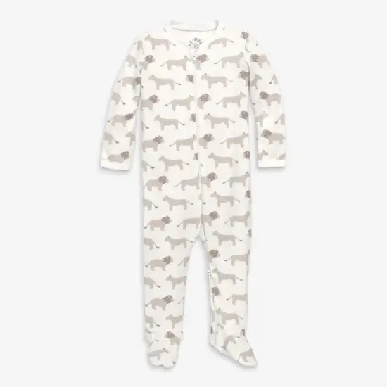 Primary Baby Organic Animal Friends Zip Footie image {4}