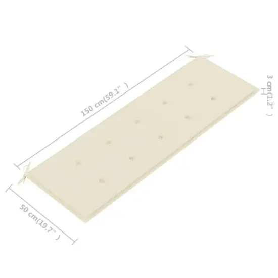 vidaXL 3-Seater Patio Bench with Cushion - Robust & Comfortable Seating Made from Solid Eucalyptus Wood - Perfect for Gardens, Terraces, and Patios image {9}