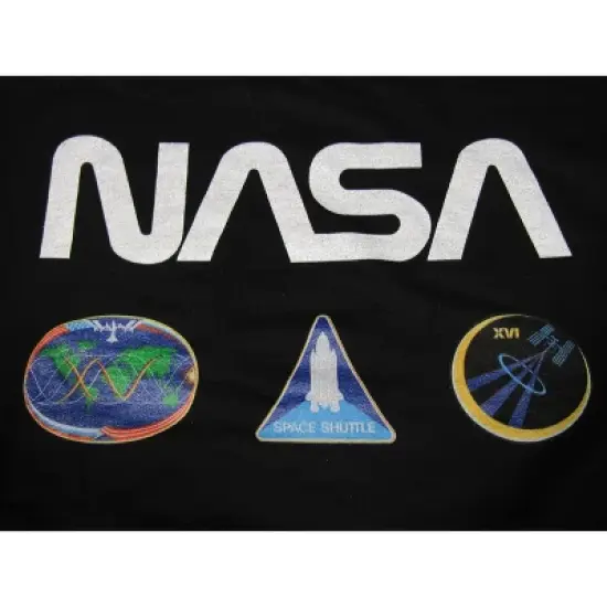 NASA Logo Patches Boy's Black Long Sleeve Shirt image {1}