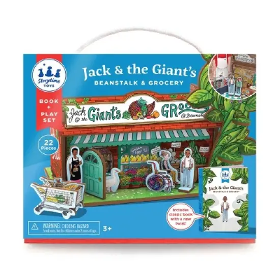 Storytime Toys Jack & the Giant's Beanstalk & Grocery 3D Puzzle Book and Toy Mini Set - 3 in 1 - Book, Build, Play image {3}