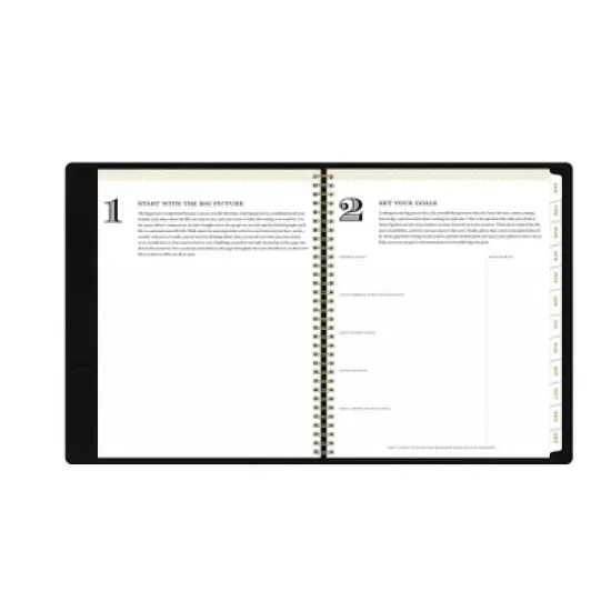 Day Designer 2024 Planner 8.5"x11" Weekly/Monthly Faux Leather Black image {8}