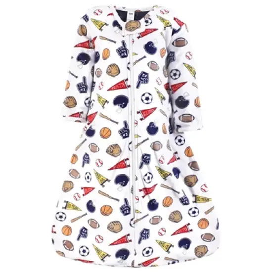 Hudson Baby Infant Boy Long Sleeve Plush Faux Fur Sleeping Bag, Wearable Blanket, Sports Fan image {2}