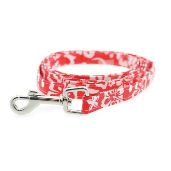 Doggie Design Cool Mesh Hawaiian Hibiscus Dog Harness with Leash-Red image {2}