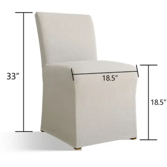Removable Slipcover Dining Chairs,Armless Accent Chairs with Skirt,Upholstered Parsons Chairs for Living Room or Dining Room-Maison Boucle image {4}