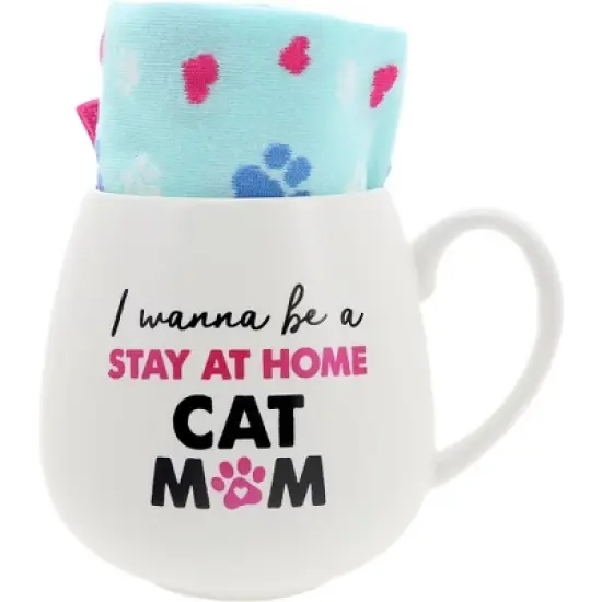 Pavilion Gift Company - Cat Mom - 15.5 oz Mug and Sock Set - Drinkware image {9}