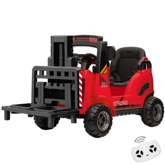 12V Kids Ride On Forklift Car, Electric Ride On Construction Car with Remote Control, Liftable Fork and Pallet, , Music Ride On Toy for Kids image {7}