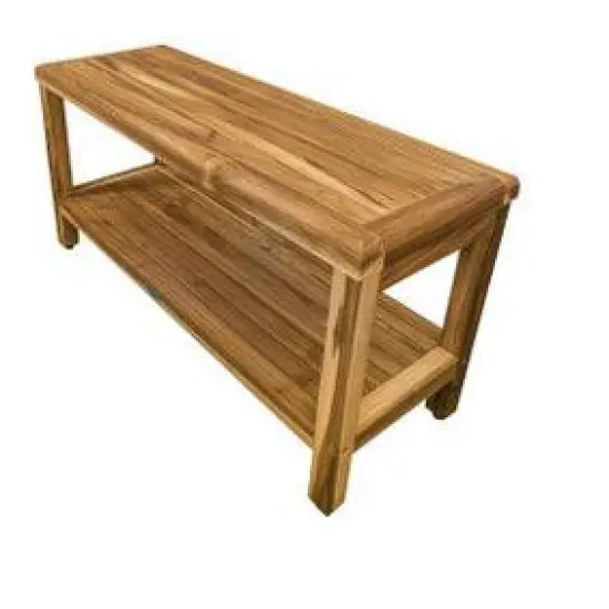 EcoDecors&reg; Eleganto&reg; 36" Teak Wood Shower Bench with Shelf in EarthyTeak&reg; Finish image {11}