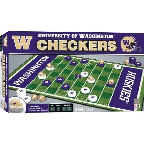 MasterPieces Officially licensed NCAA Washington Huskies Checkers Board Game for Families and Kids ages 6 and Up image {1}