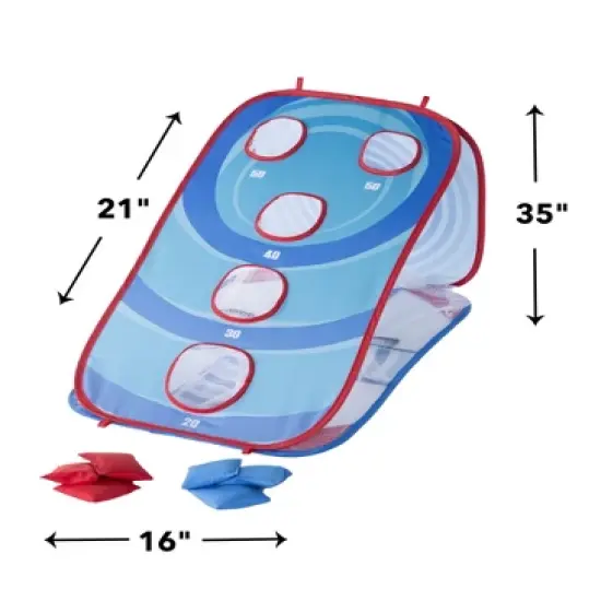 HearthSong 3-in-1 Portable Pop-Up Target Game Set with 6 Bean Bags&mdash;Skee-Ball, Bean Bag Toss, and Bulls-Eye Target image {1}