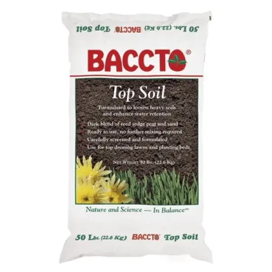 Michigan Peat 1550P Baccto Top Soil for Lawns, Gardens, and Raised Planting Beds with Reed Sedge, Peat, and Sand, 50 Pounds (2 Pack) image {1}