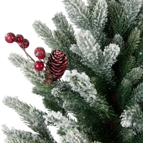 Northlight Real Touch&trade;️ Potted Flocked Mini Fir Pine Artificial Christmas Tree - 25" - Unlit image {3}