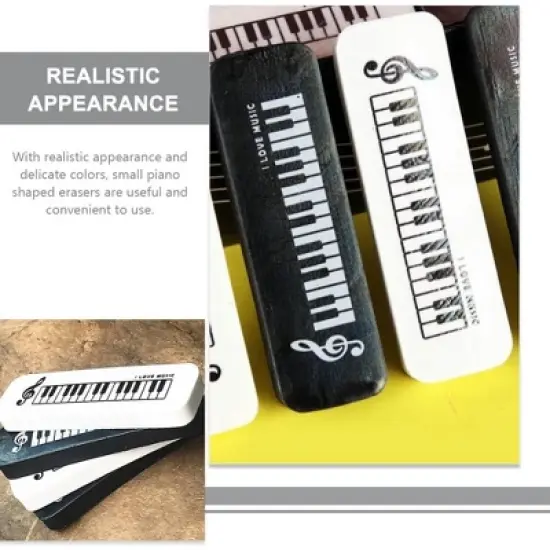 HTUTWOO 20Pcs Music Pencil Stationery Set, Back to School Gift Piano Prizes, Erasers Music Themed Gifts,for Classroom First Day of School Decorations image {2}
