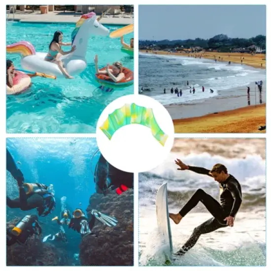 Unique Bargains Silicone Resistance Lightweight Aquatic Webbed Finger Frog Swimming Gloves 2 Pairs image {4}