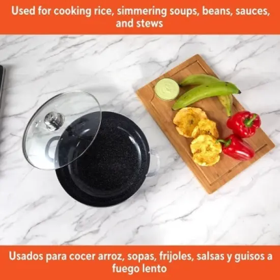 IMUSA Caldero with Dual Speckled Ceramic Set Black: image {5}