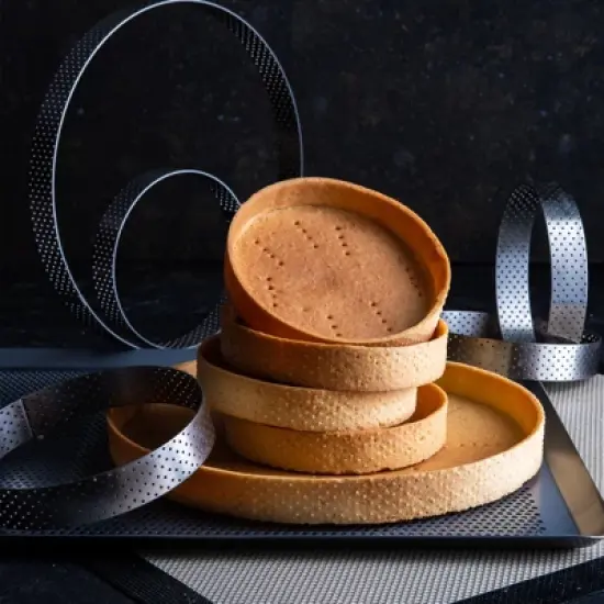 Unique Bargains Stainless Steel Non-Stick Perforated Baking Dessert Round Cake Ring image {3}