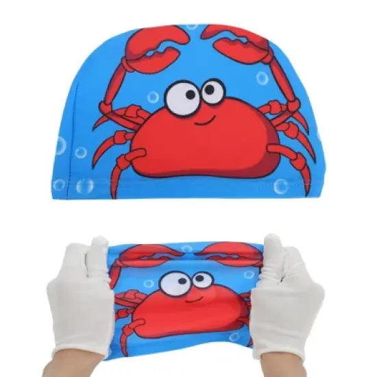 Unique Bargains Kid's Polyester Cartoon Pattern Swim Cap Blue Red 1 Pc image {4}