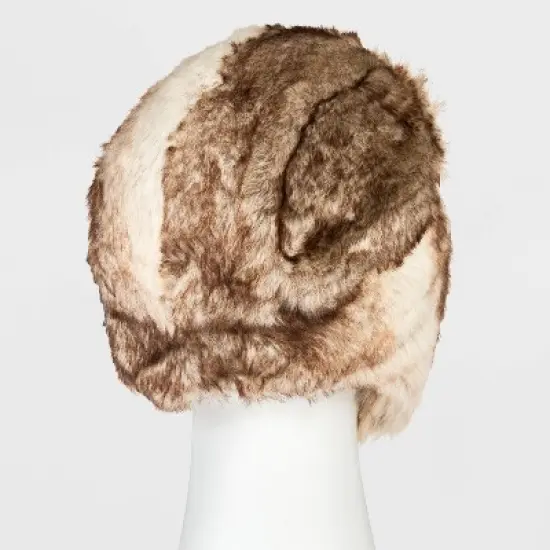 Men's All Over Faux Fur Trapper Hat - Goodfellow & Co&trade; Cream/Brown image {1}