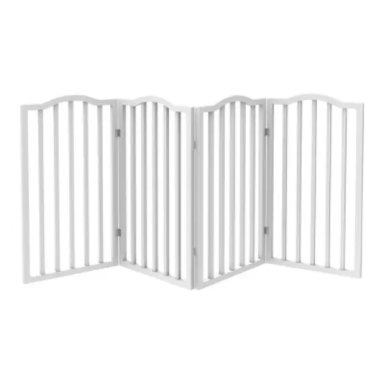 Indoor Pet Gate - 4-Panel Folding Dog Gate for Stairs or Doorways - 72x32-Inch Tall Freestanding Pet Fence for Cats and Dogs by PETMAKER (White) image {7}