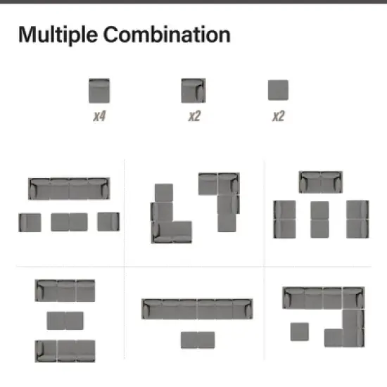 Lausaint Home 8-Piece Wicker Sectional Sofa image {5}