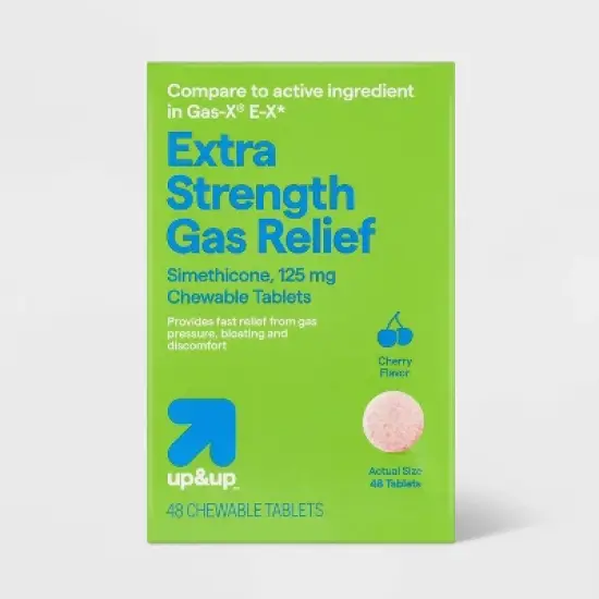 Gas Relief Extra Strength 125mg Chewable Tablets - Cherry Cr&egrave;me - 48ct - up&up&trade; image {4}