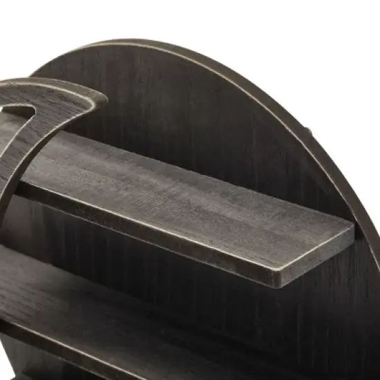 Farmlyn Creek Wooden Crescent Moon Wall Shelf, Rustic Wall Home Decor for Crystals & Essential Oils, Black, 12 x 12 x 3 In image {2}