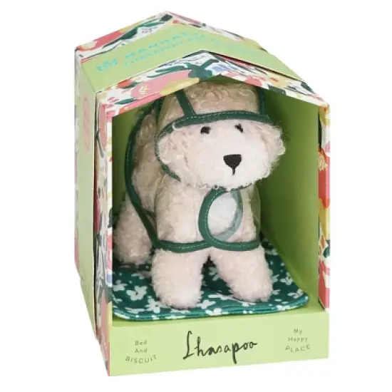 Manhattan Toy Bed & Biscuit Lhasapoo Plush Puppy Dog & Keepsake Dog House with Mini-Storybook in Hidden Drawer image {3}
