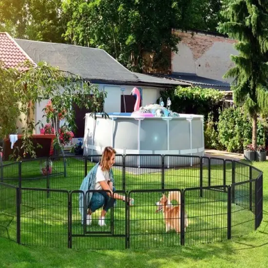 GOTGELIF 16 Panels 32" Height Dog Playpen Heavy Duty Pet Fence Indoor Outdoor image {2}