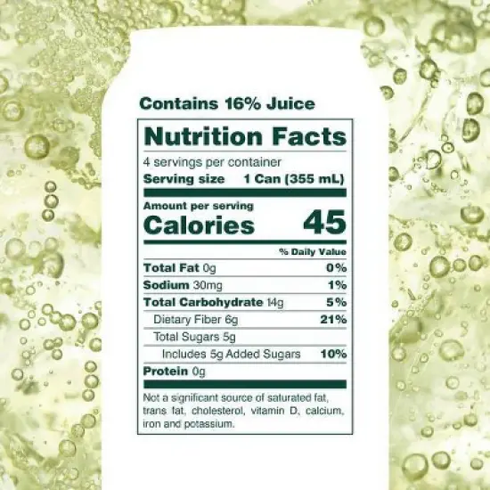 OLIPOP Lemon Lime Prebiotic Soda - 4ct/12 fl oz Cans image {4}