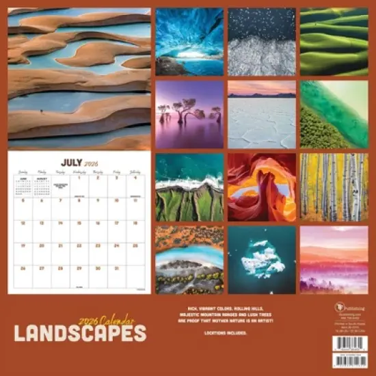 TF Publishing 13.5"x14.5" 2026 Landscapes Wall Calendar image {4}