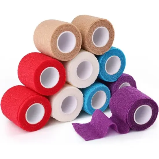 LotFancy Self Adhesive Bandage Wrap, 2" x 5 Yards, 10 Rolls Breathable Sports Tape, Multicolor image {11}