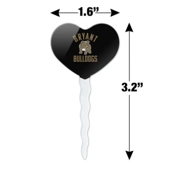 Bryant University Official Logo Heart Love Cupcake Picks Toppers Decoration Set of 6 image {5}