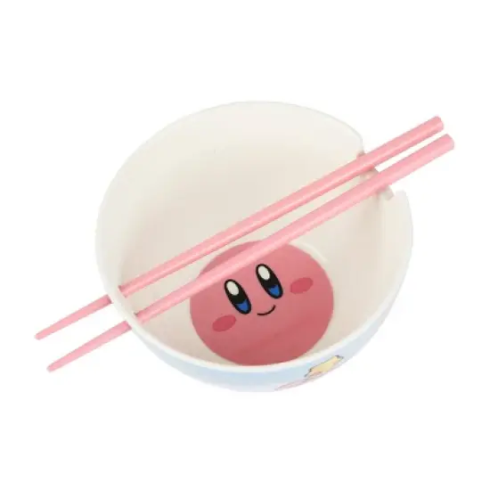 Kirby Star Wand Ceramic Ramen Bowl With Plastic Chopsticks image {1}