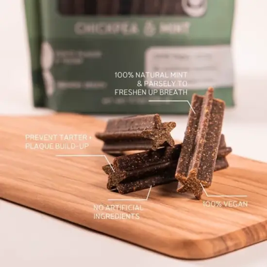Dog Treat Naturals Dental Sticks - Chickpea & Mint 10oz (20ct), Freshens Breath image {6}