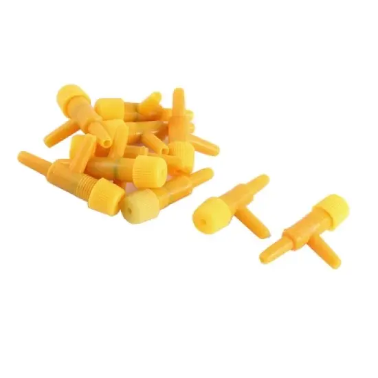 Unique Bargains Aquarium Air Line Tubing Volume Flow Control Valves Outlet Yellow 10 Pcs image {2}