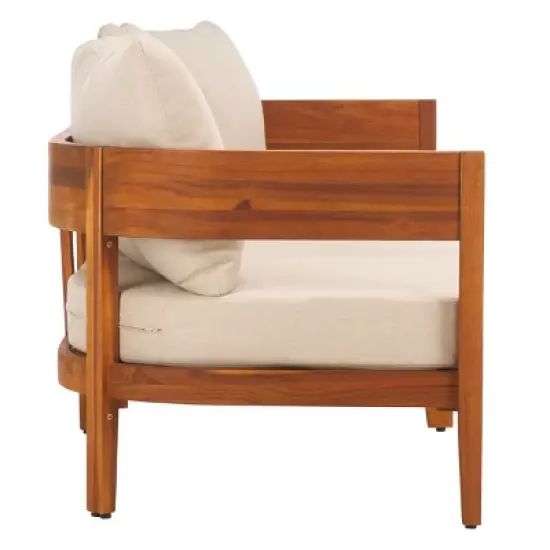 Theo 3 Seater Sofa - Indoor/Outdoor - PAT7092 - Natural/Taupe - Safavieh image {4}